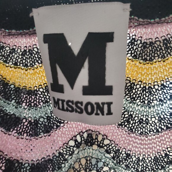 MISSONI Women's Long Duster Open Cardigan Multi-colour Waves Flared Sleeves Boho - Picture 10 of 14